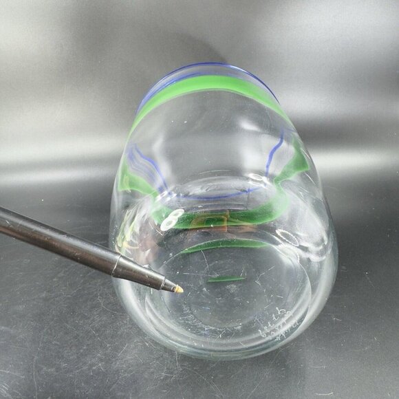 Kosta Boda Unica Hand Blown Glass Vase Green UV Manganese 365nm Glow Glass VTG - Picture 8 of 16